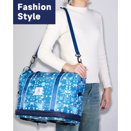 Arxus Rolling Duffle Bag with Detachable Wheels and Adjustable Shoulder Strap, Large Expandable Foldable Carry On Luggage Bag with Handle and Suitcase Sleeve, Weekend Travel Airplane 25L-55L