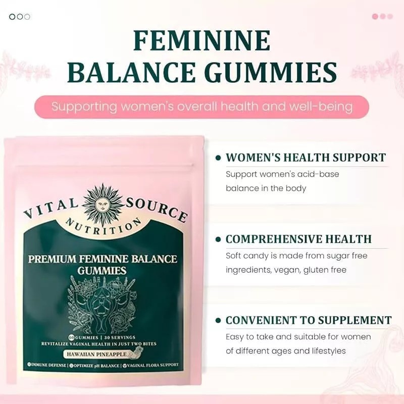 Vital Source Feminine Balance Gummies - Hawaiian Pineapple 60 Gummies