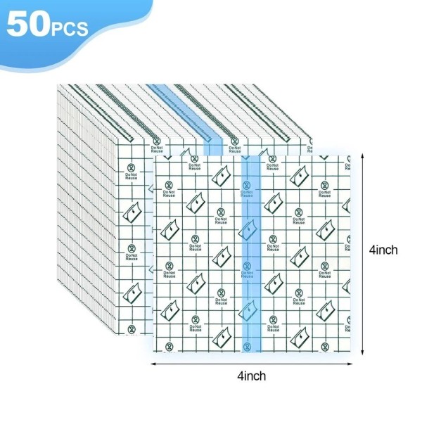 Unbranded 50 Pieces Transparent Stretch Adhesive Bandage Large Waterproof Transparent
