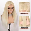 Long Straight Blonde Wig for Women Middle Part Synthetic Wigs