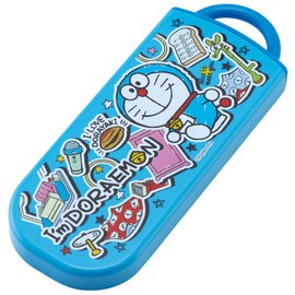 Skater TACC2AG-A Trio Set Doraemon Stickers, Chopsticks Spoon, Fork, Antibacterial, Made in Japan