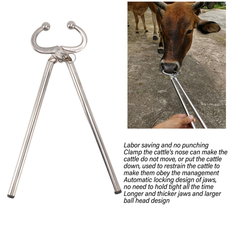 Cow Nose Plier Stainless Steel Automatic Locking Bull Cattle Nose