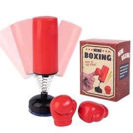 Mealivos Mini Boxing Bag Set, 3-Piece Set with Punching Bag and 2 Gloves, Desktop Boxing Fun Desk Decoration for Adults to Relieve Stress