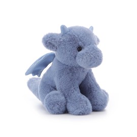 Apricot Lamb Dark Blue Dragon Plushies Stuffed Animals for Kids, Soft Cute Plush Toys for Baby Girl and Boy, Fluffy Dark Blue 8 Inches