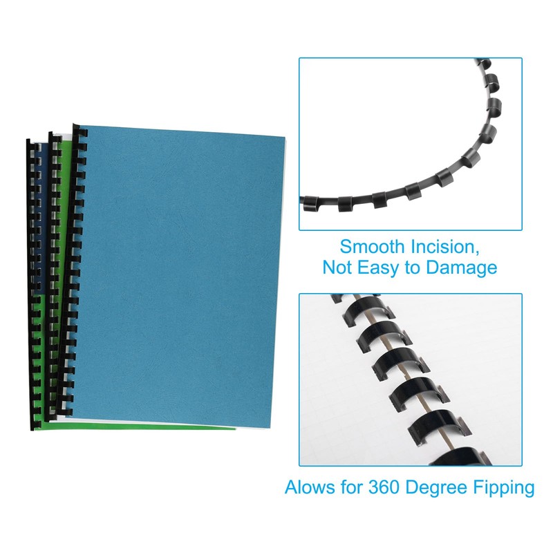 PATIKIL 6mm (1/4") Plastic Binding Combs, 100 Pcs 21 Rings