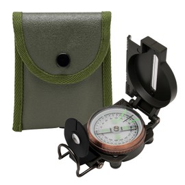YCMCORPORATION G-51SET Compass, High Precision Mil-Spec, Lensatic Compass, with Exclusive Canvas Case, Oil-typed, Made in Japan, Khaki Green, Khaki Green