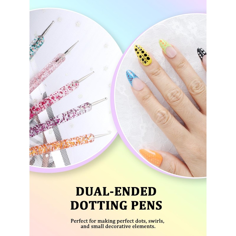 YOOVR 33PCS Nail Art Brushes Set, Nail Tech Supplies Accessories