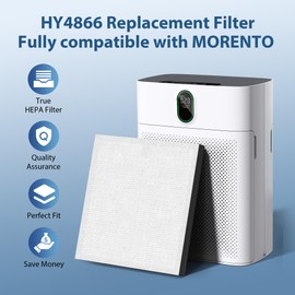 2 Pack HY4866 True HEPA Replacement Filters Compatible with MORENTO HY4866 Air Purifier, WESTHEY HY4866 Air Purifier and YIOU M1 Air Cleaner Purifier, Enhanced Version