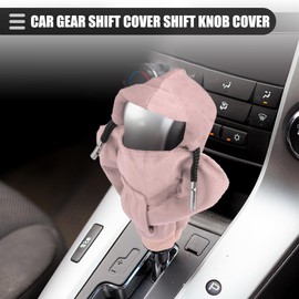 X AUTOHAUX Universal Car Gear Shift Cover Shift Knob Cover, Fabric, Pink