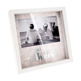 Pavilion - Life is Better at The Beach - 7.5" Square Shadow Box Picture Frame Captured Photograph Holder 4" x 6" Horizontal Beach Housewarming Waterfront Seaside Ocean Beach Lover Gift Present