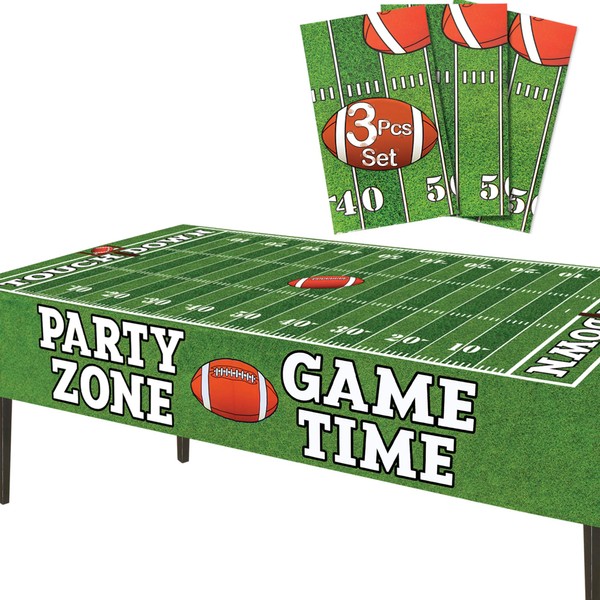 AnapoliZ Football Tablecloth Plastic | 3 Pcs Party Pack (54'