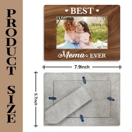 Mother's Day Gift for Mema, Mom Grandma, Best Mema Ever Photo Frame, Holds 4 x 6 Inch Photo, Farmhouse Wooden Picture Frame Gift, Birthday Christmas Gift for Mema, Family Photo Frame Decor