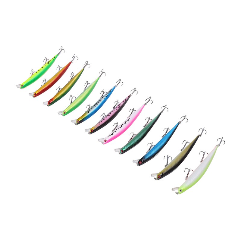 11 Pcs Simulation Minnow Lure Plastic Fishing Bait Fishing Accessories