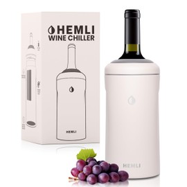 HEMLI Wine Bottle Chiller Insulator Sleeve, Keeps Wine and Champagne Cold for 12 Hours, Vacuum Insulated Wine Bottle Cooler
