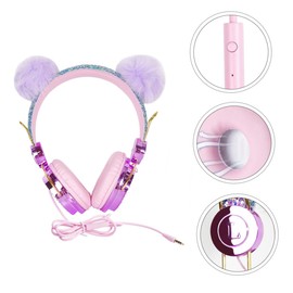 LABRIMP Over Ear Headphone with Microphone for Boys Comfortable Earmuffs Volume Limit Durable Material Compatible with Smartphones Tablets
