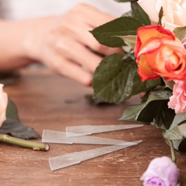 Milisten 50pcs Floral Water Tubes Clear Plastic Pointed Floral Vials Fresh Flower Arrangement Supplies for Bouquet (M)