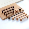 KOVNISE 2 PCS Cabinet Pulls Solid Wood Pulls Beech Original