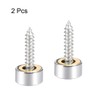 uxcell Mirror Screws Decorative Caps Cover Nails Polished Stainless Steel