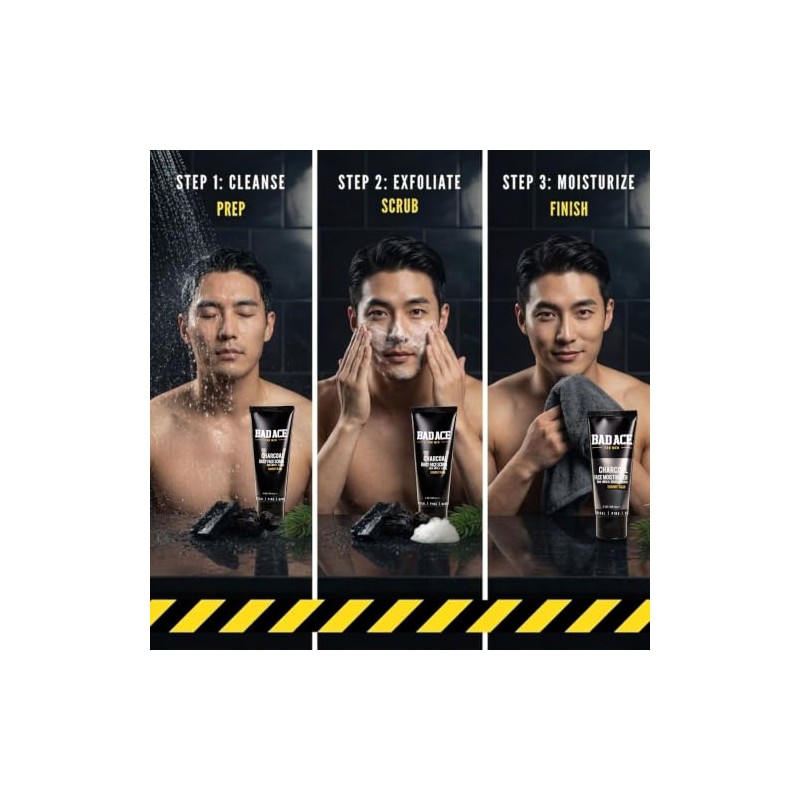BAD ACE Humectante Facial Carbón para Hombres - Summit Rain...