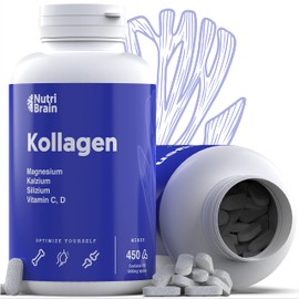 450 Capsules Hydrolysed Collagen with Magnesium XXL Pack (6 Months) Enriched with Calcium and Vitamin C for Skin, Joints, Hair, Muscles, Immune System and More Energy