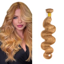 Blonde Human Hair Bundles Honey Blonde Body Wave Bundles 27 Body Wave 1 Bundle 12 inch LadrXadr #27 Bundle 100g