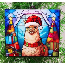 Generic Llama Santa Themed Christmas Ornament