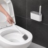 Wall-Mounted Silicone Toilet Brush Set with Holder & Detail Brush,
