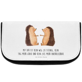Mr. & Mrs. Panda Hedgehog Love Cosmetic Bag, White, Hand Drawn