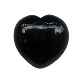 Sunshcat Natural Black Obsidian Palm Worry Carved Heart Shaped Love Crystal and Healing Stone,1.57 Inchs Valentine's Day Gift Thanksgiving Gift