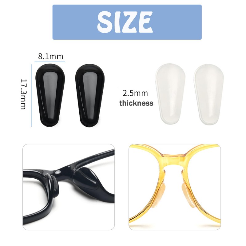 OPUGIT 2.5mm Anti-Slip Glasses Nose Pads, Adhesive Soft Silicone Eyewear