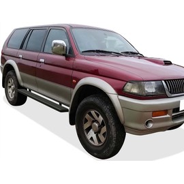 APS (Black Powder Coated 6 inches Running Boards Nerf Bars Side Steps Compatible with Mitsubishi Montero Sport 1999-2003