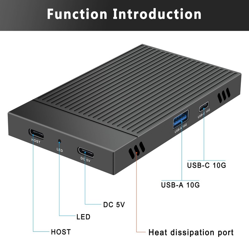 HDD Enclosure M.2 NVMe Dual Bay HDD Enclosure Gen2 10Gbps