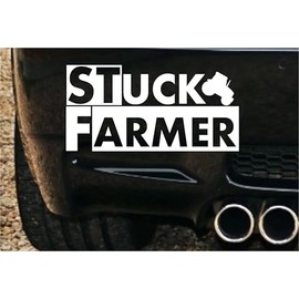Stuck Farmer Vinyl Car Sticker Decal