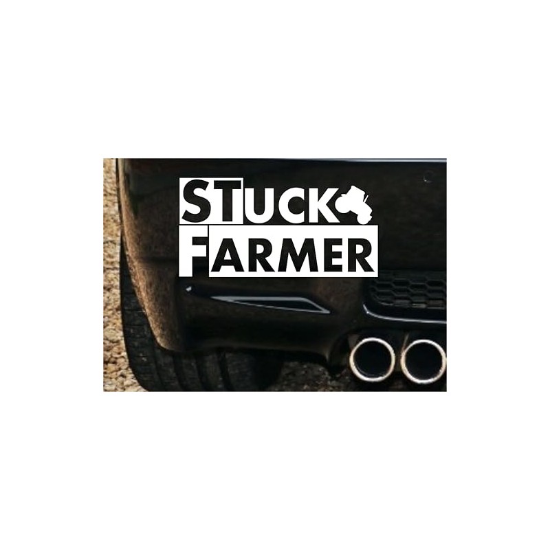 Stuck Farmer Vinyl Car Sticker Decal
