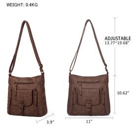 KL928 Purses for Women Crossbody Bags Shoulder Handbags (Brownness-2)