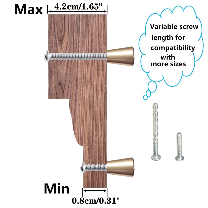 Beilala Gold Cupboard Handles Knobs Modern, 6 Pack Kitchen Cabinet
