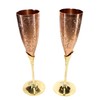 Stonkraft Engraved Brass Goblet Champagne Glasses Flutes Coupes Wine Glass