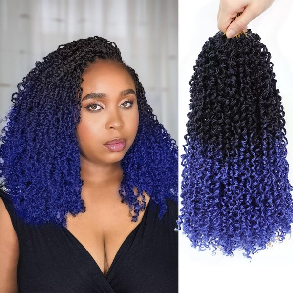 Blue Yanky Twist Crochet Hair 8Packs 12inch Pretwisted Mini Senegalese