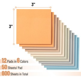 Mr. Pen- Sticky Notes, 3”x3”, 12 Pads, 600 Sheets, Colorful Sticky Notes 3x3, Desert Breeze, Stocky Notes for Bible Journaling
