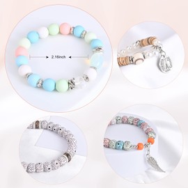 Bohemian Bracelet Sets for Women - 6 Sets Stackable Stretch Bracelets Multi-color Boho Jewelry for Women Hippie Bracelets Dainty Jewelry Best Friend Gift, 7 Inch, Plastic