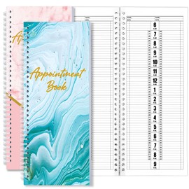 Gersoniel 2 Pieces Undated Appointment Book Schedule Day Planner Salon Appointment Book 2024 Hairstylist Weekly Appointment Planner for College Office Home Schedule Supplies, 11.2 x 4.5 Inches