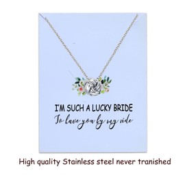 Co Co Lotus Bridesmaid Gifts Necklace, Knot Necklace with Bridesmaid Proposal Cards, Bridesmaid Proposal Gifts Addition to Bridesmaid Proposal Box