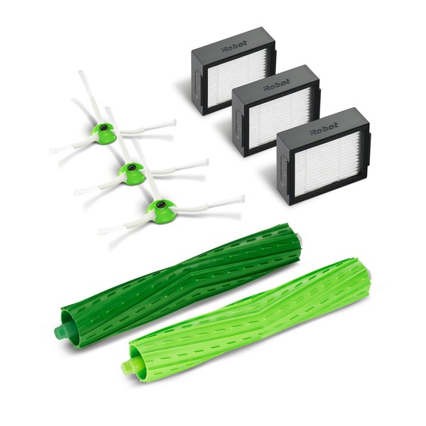 iRobot Original Refill Set (1 Piece) with 3 High Performance Filters, 3 Corner and Edge Cleaning Brushes, and 1 Set of Multifloor Brushes, Green, Compatible with E/i/J Series