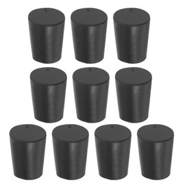 PATIKIL Solid Rubber Stoppers 2#, 10 Pack Tapered Lab Seal Rubber Stoppers Lab Plug Test Tube Bungs for Flask Water Pipe Sealing, Black