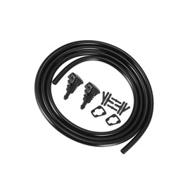 VekAuto Front Windshield Wiper Nozzles Kit for Chrysler Aspen Sebring with Gaskets 2 Meter Fluid Hose - Pack of 9 Black Auto Accessories