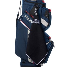 ViKtory Golf Apparel - Magnetic Golf Towel - includes Carabiner Clip and Ball Marker - 18"x 18" (45 cm x 45 cm) (Black)