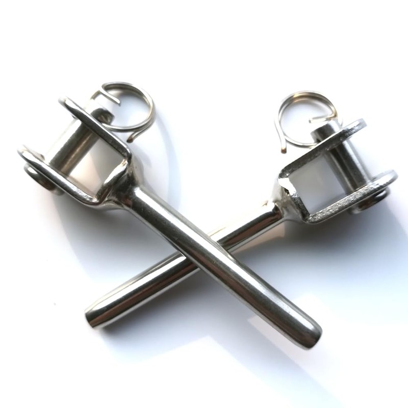 4 Pcs Wire Rope Clamps, 4mm Stainless Steel Swaged Fork