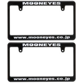 BONNE ETOILE MOONEYES Black License Frame, White, MG060BKMOW, Set of 2 [6.7 x 13.2 inches (17.0 x 33.5 cm)]