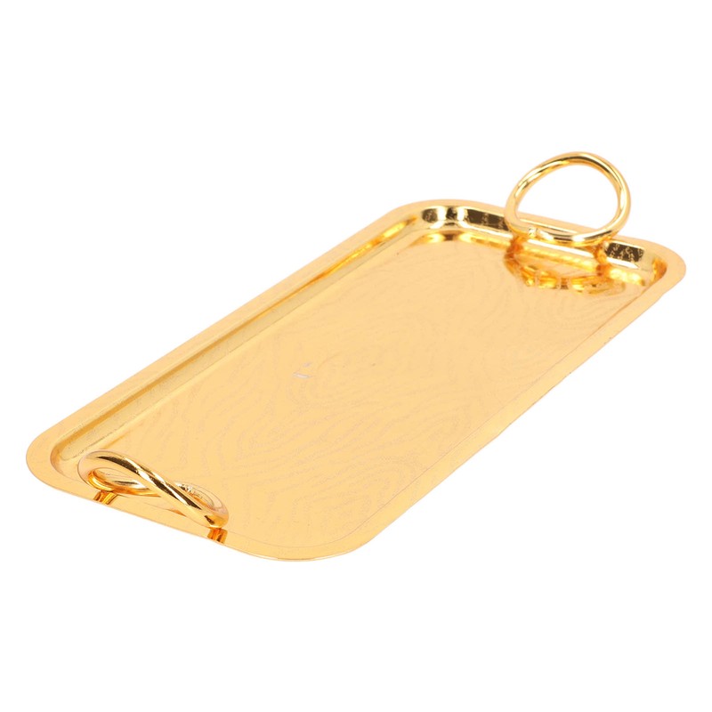 Rectangular Tea Cup Tray Gold Fruit Food Storage Tray with