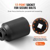 VEVOR Axle Nut Impact Socket Set, 1/2" Drive Deep 12-Point